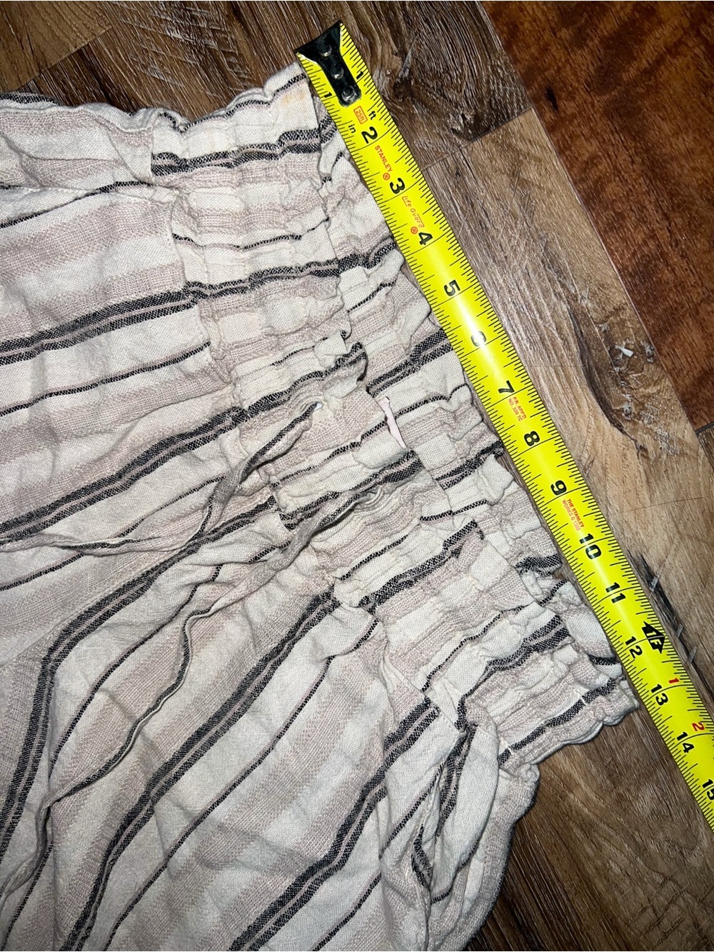 Sincerely Jules Striped Lightweight Linen Blend Wide Leg Raw Hem Pants, Size M - Picture 3 of 9